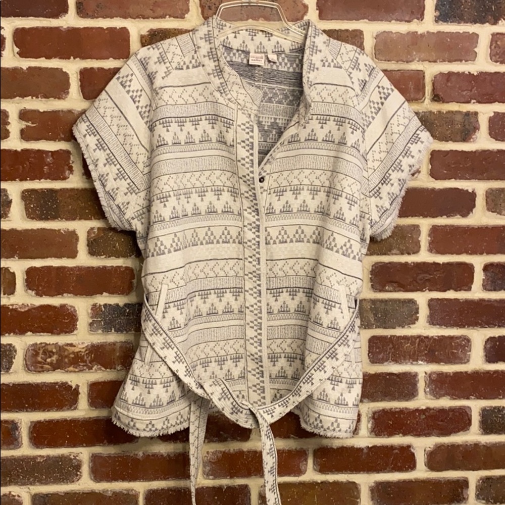 Last Call Before Donating: Melrose and Market Cream/Gray Patterned Jacket Vest